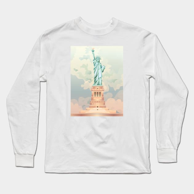 The Statue of Liberty Long Sleeve T-Shirt by Marija154